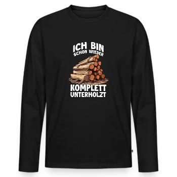 Bûcheron T Forestier et Charpentier T pour - T-shirt manches longues Premium bio Homme - noir - Devant - Nico (187cm)
