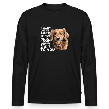 Golden Retriever Dog Owner T Walking Clothing - Men's Premium Organic Long Sleeve Shirt - black - Front - Nico (187cm)