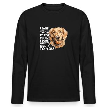 Golden Retriever Dog Owner T As Walk Outfit - Men's Premium Organic Long Sleeve Shirt - black - Front - Nico (187cm)