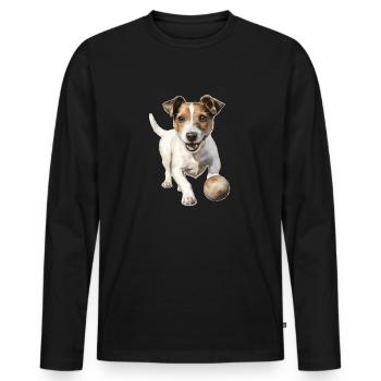 Jack Russell Dog Owner T Walking Clothing Jack - Men's Premium Organic Long Sleeve Shirt - black - Front - Nico (187cm)