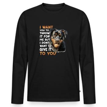 Porte-chien Rottweiler T pour les propriétaires - T-shirt manches longues Premium bio Homme - noir - Devant - Nico (187cm)