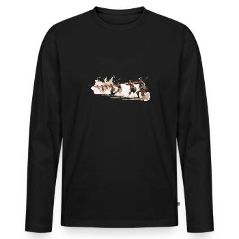 Infanterie de ligne 17-18e siècle Infanterie - T-shirt manches longues Premium bio Homme - noir - Devant - Nico (187cm)