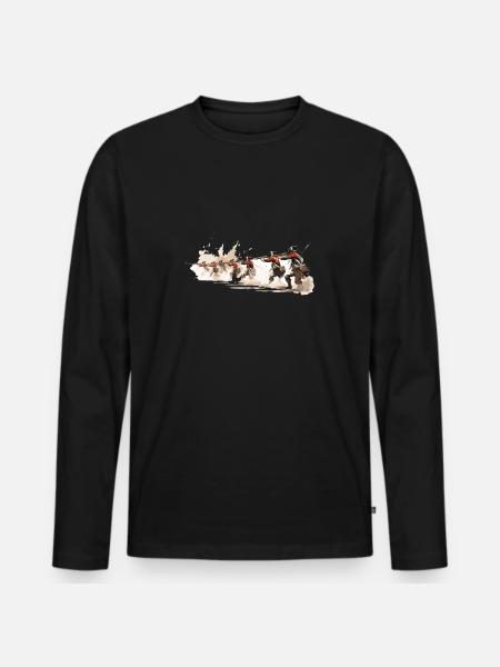 Line infantry 17-18th century infantry - Men's Premium Organic Long Sleeve Shirt - black