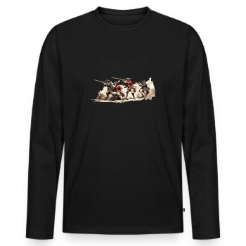 infanterie de ligne soldats napoléoniens grenadier - T-shirt manches longues Premium bio Homme - noir - Devant - Nico (187cm)