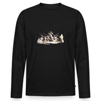 Infanterie de ligne 17-18e siècle Infanterie - T-shirt manches longues Premium bio Homme - noir - Devant - Nico (187cm)
