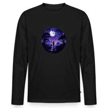 propriétaire de chien école de chien promenade - T-shirt manches longues Premium bio Homme - noir - Devant - Nico (187cm)