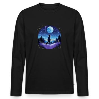 Dog owner Dog mom T Dog owner Dogmom - Men's Premium Organic Long Sleeve Shirt - black - Front - Nico (187cm)