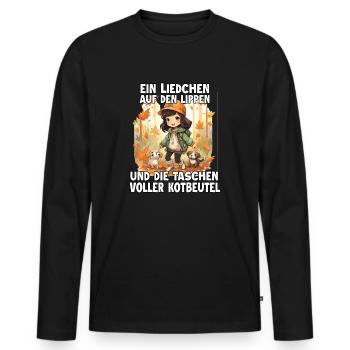Cute dog owner t-shirt dog mom - Men's Premium Organic Long Sleeve Shirt - black - Front - Nico (187cm)