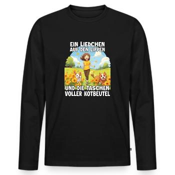 Funny dog owner t-shirt dog mom dogs - Men's Premium Organic Long Sleeve Shirt - black - Front - Nico (187cm)