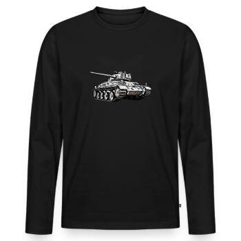 Deutsche Tiger Panzer Deutsche Kriegsgeschichte - Männer Premium Bio Langarmshirt - Schwarz - Vorne - Nico (187cm)