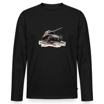 Deutsche Tiger Panzer Deutsche Kriegsgeschichte - Männer Premium Bio Langarmshirt - Schwarz - Vorne - Nico (187cm)