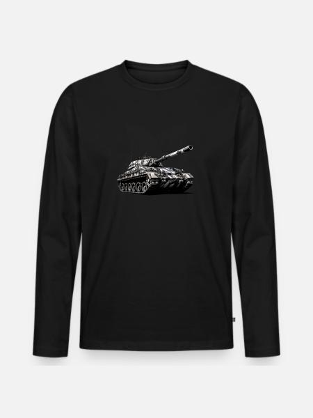 Deutscher schwerer Panzer |Deutsche Panzerwaffe - Männer Premium Bio Langarmshirt - Schwarz