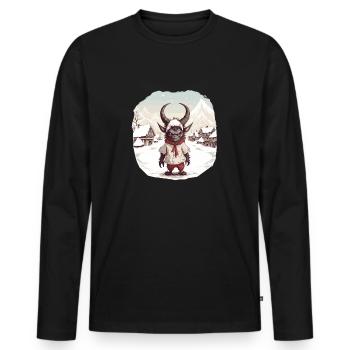 Krampus Maske | Krampus Kostüm Kramperl - Männer Premium Bio Langarmshirt - Schwarz - Vorne - Nico (187cm)