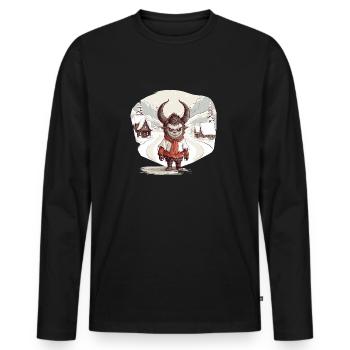 Krampus Böser Weihnachtsmann Kramperl Krampus - Männer Premium Bio Langarmshirt - Schwarz - Vorne - Nico (187cm)