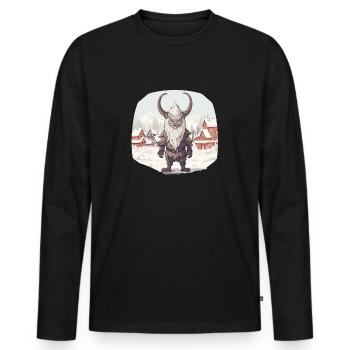 Krampus mask costume Kramperl evil Santa Claus - Men's Premium Organic Long Sleeve Shirt - black - Front - Nico (187cm)