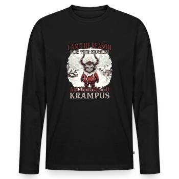 Krampus T Dämonischer Weihnachtsmann Kramperl - Männer Premium Bio Langarmshirt - Schwarz - Vorne - Nico (187cm)