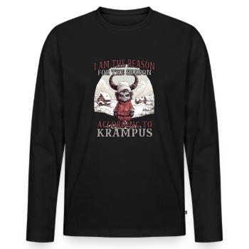 Krampus T Bad Santa Claus Kramperl Krampus - Men's Premium Organic Long Sleeve Shirt - black - Front - Nico (187cm)
