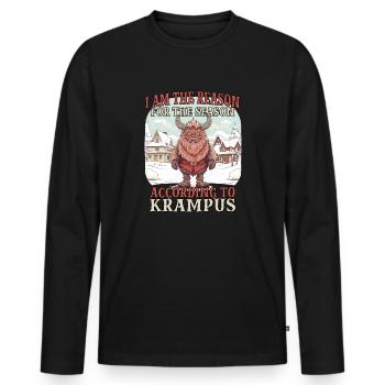 Krampus T | Krampus costume | Bad Santa Claus - Men's Premium Organic Long Sleeve Shirt - black - Front - Nico (187cm)