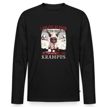 Krampus Maske | Krampus Kostüm | Germanisches - Männer Premium Bio Langarmshirt - Schwarz - Vorne - Nico (187cm)