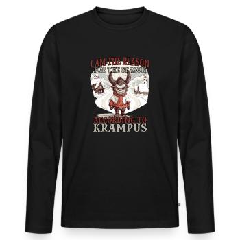 Merry Krampus | Kramperl | Krampus Weihnachtsmann - Männer Premium Bio Langarmshirt - Schwarz - Vorne - Nico (187cm)