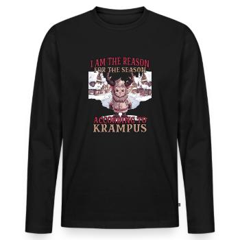 Krampus T Dämonischer Weihnachtsmann Kramperl - Männer Premium Bio Langarmshirt - Schwarz - Vorne - Nico (187cm)