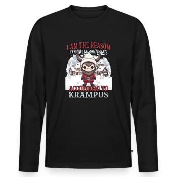 Krampus Kramperl | Krampus Kostüm Weihnachtsmann - Männer Premium Bio Langarmshirt - Schwarz - Vorne - Nico (187cm)