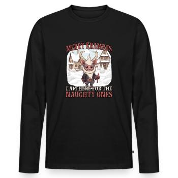 Krampus T | Krampus costume | Bad Santa Claus - Men's Premium Organic Long Sleeve Shirt - black - Front - Nico (187cm)