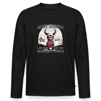 Krampus T Bayerischer Weihnachtsmann Kramperl - Männer Premium Bio Langarmshirt - Schwarz - Vorne - Nico (187cm)