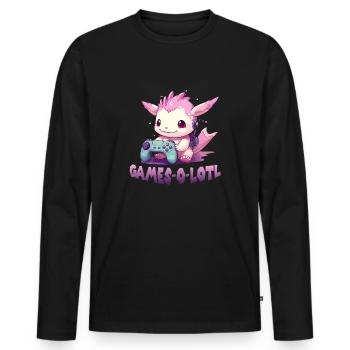 Gamer Axolotl Anime Axolotl T pour les fans de jeu - T-shirt manches longues Premium bio Homme - noir - Devant - Nico (187cm)