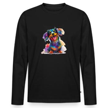 Teckel Propriétaire de chien T Teckle Anatomie - T-shirt manches longues Premium bio Homme - noir - Devant - Nico (187cm)
