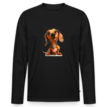 T-shirt drôle de teckel pour les propriétaires de - T-shirt manches longues Premium bio Homme - noir - Devant - Nico (187cm)