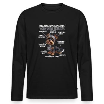 Drôle Yorkshire Terrier Propriétaire de chien T Terrier - T-shirt manches longues Premium bio Homme - noir - Devant - Nico (187cm)
