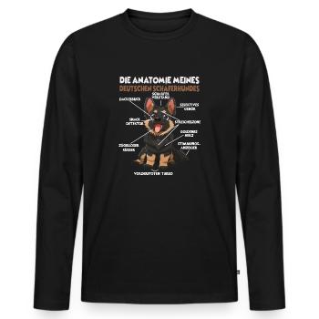 Berger Allemand Propriétaire T Dog Walk Dogs - T-shirt manches longues Premium bio Homme - noir - Devant - Nico (187cm)