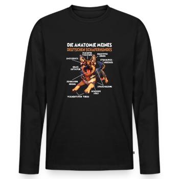 Berger allemand chien propriétaire T anatomie promenade - T-shirt manches longues Premium bio Homme - noir - Devant - Nico (187cm)