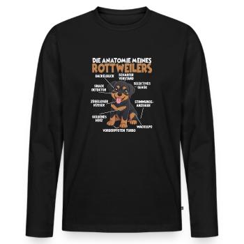 Drôle Rottweiler Chemise Chien Propriétaire Rottweiler - T-shirt manches longues Premium bio Homme - noir - Devant - Nico (187cm)