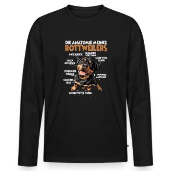 Drôle Rottweiler Chien Propriétaire T Rottweiler Dog Walk - T-shirt manches longues Premium bio Homme - noir - Devant - Nico (187cm)