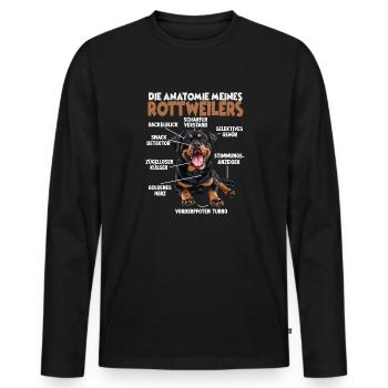 Rottweiler Dog Owner T Dog Walk Dogs Rottweiler - T-shirt manches longues Premium bio Homme - noir - Devant - Nico (187cm)