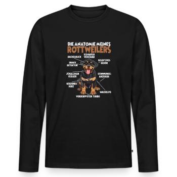 Rottweiler T Dog Owner Rottweiler Dog Walk - T-shirt manches longues Premium bio Homme - noir - Devant - Nico (187cm)