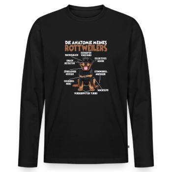 Lustiges Rottweiler Gassi T für Hundehalter Hunde - Männer Premium Bio Langarmshirt - Schwarz - Vorne - Nico (187cm)