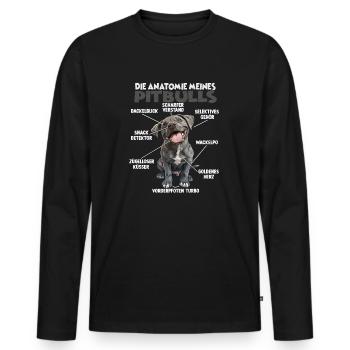 Drôle Pitbull Chien Propriétaire T Pitbull Walk - T-shirt manches longues Premium bio Homme - noir - Devant - Nico (187cm)