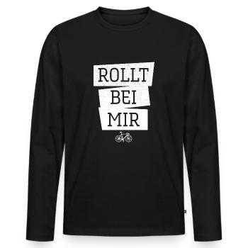 Roll with me - Men's Premium Organic Long Sleeve Shirt - black - Front - Nico (187cm)