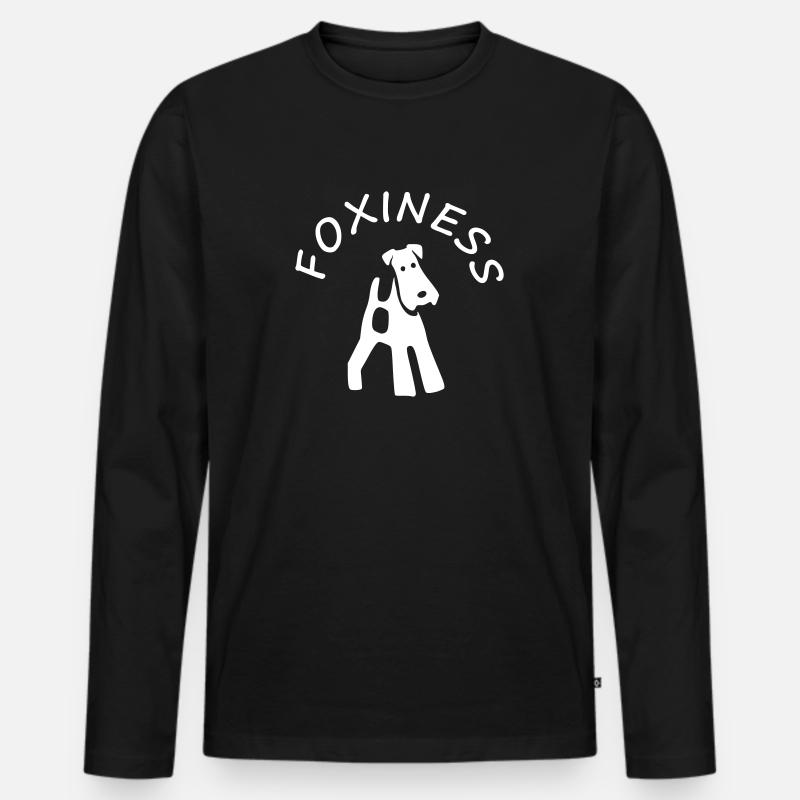 Fox Terrier Foxiness - Männer Premium Bio Langarmshirt - Schwarz