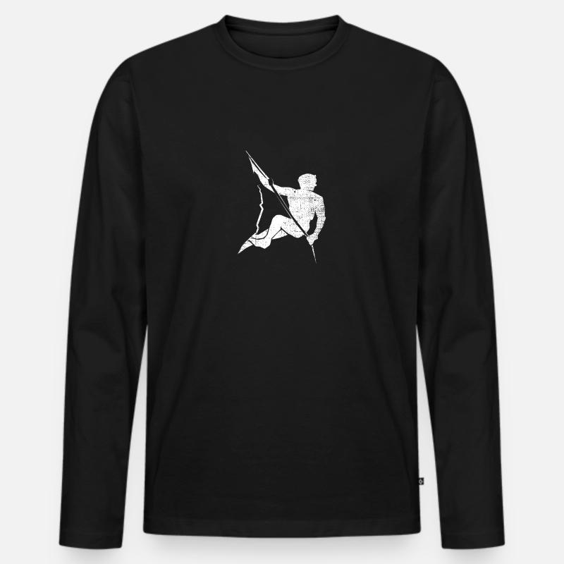 Klettern - Männer Premium Bio Langarmshirt - Schwarz