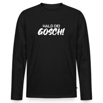 Gosch (weiß) - Männer Premium Bio Langarmshirt - Schwarz - Vorne - Nico (187cm)