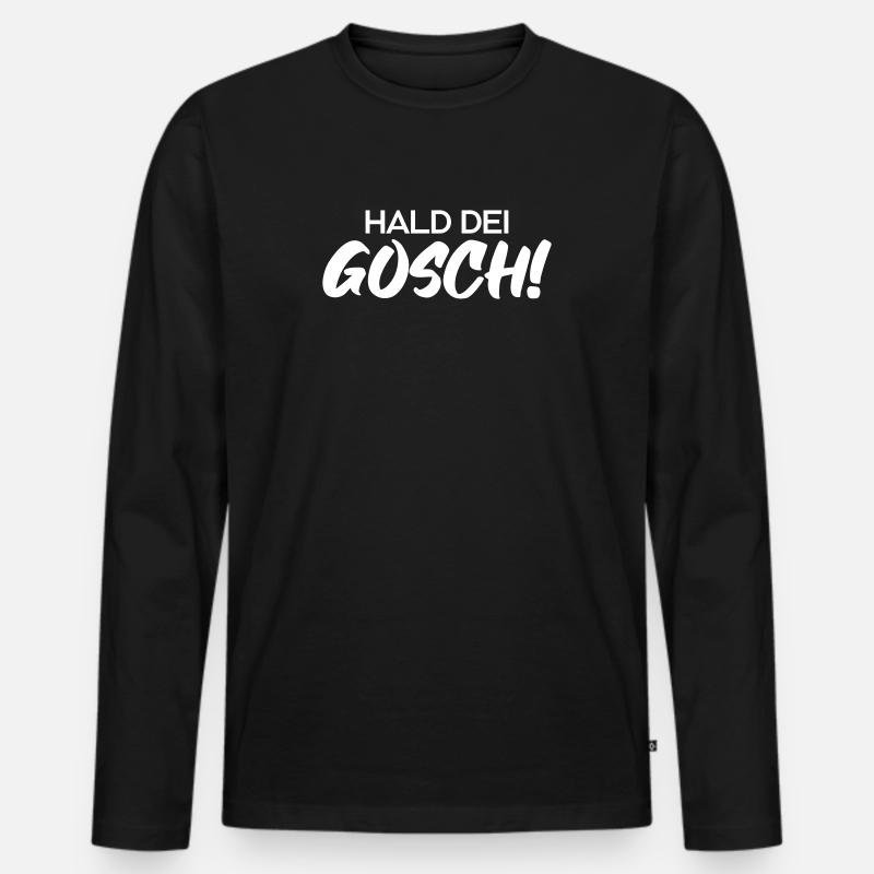 Gosch (weiß) - Männer Premium Bio Langarmshirt - Schwarz