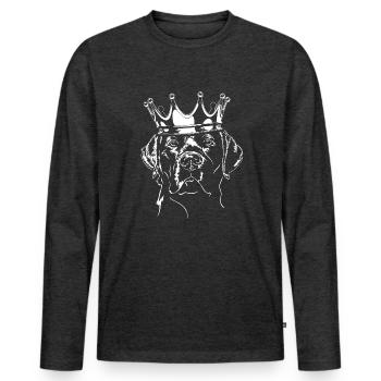 LABRADOR RETRIEVER Labbi Krone Chiens Wilsigns - T-shirt manches longues Premium bio Homme - anthracite chiné - Devant - Nico (187cm)