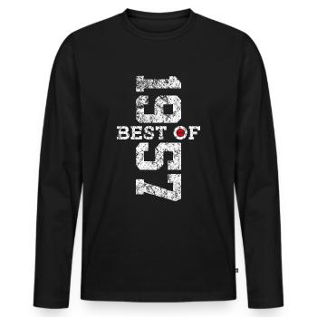 69TH BIRTHDAY BEST OF 1957 - Men's Premium Organic Long Sleeve Shirt - black - Front - Nico (187cm)