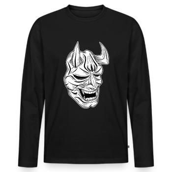 Skull Skull Horror Squelette Halloween Geisha - T-shirt manches longues Premium bio Homme - noir - Devant - Nico (187cm)