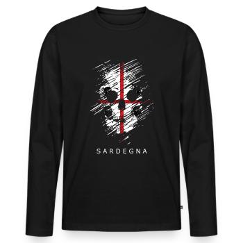 Sardinien Flagge Sardische Fahne Sardegna Fahne - Männer Premium Bio Langarmshirt - Schwarz - Vorne - Nico (187cm)