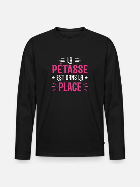 Das ist im Ort - Männer Premium Bio Langarmshirt - Schwarz